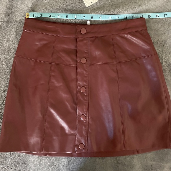 Free People vegan leather snap skirt - Picture 6 of 8